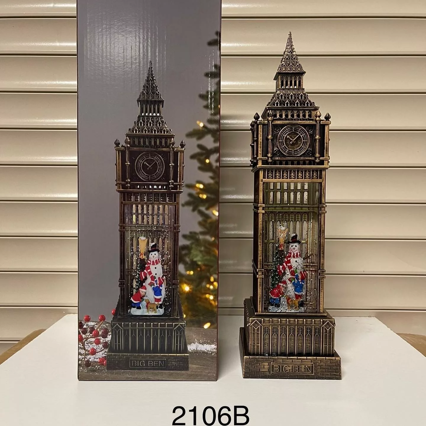 Декоративный фонарь «BIG BEN» Снеговик 2106B-01